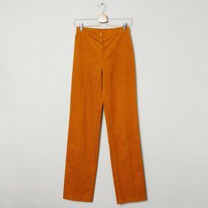Vtg 70s Mustard Long Corduroy Pants S